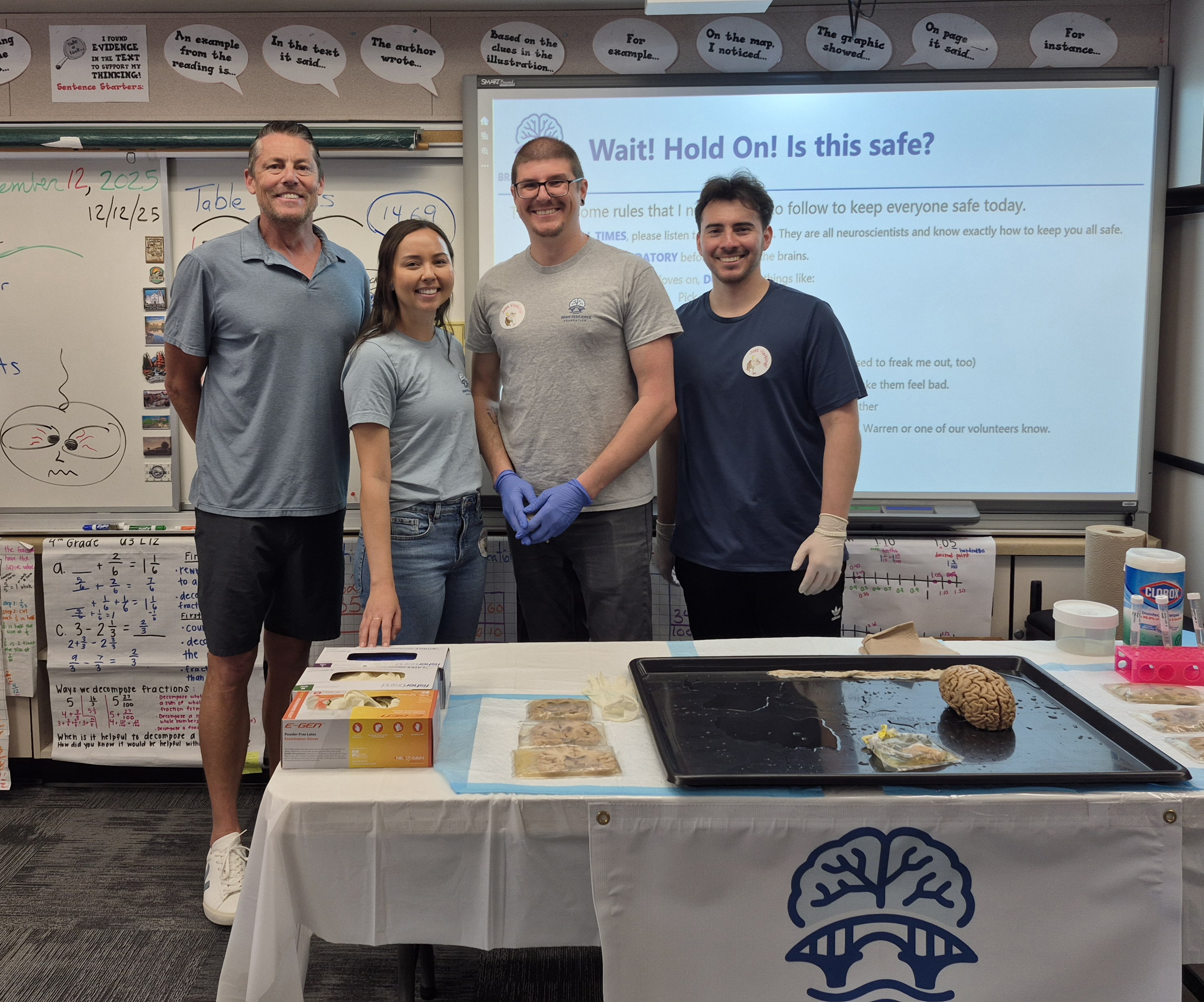 Mr. Warren and the BRF team with the brains